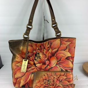 Anuschka | Hand painted multicolored purse | Genuine leather w/wallet